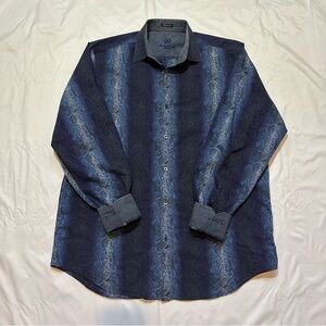 Bugatchi Uomo Men’s Button-Up Shirt Flip Cuff| Luxe Paisley Grandpa Core Classic